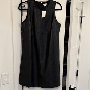 Faux leather shift dress NWT